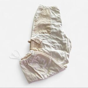 adidas Cream Drawstring Cargo Joggers